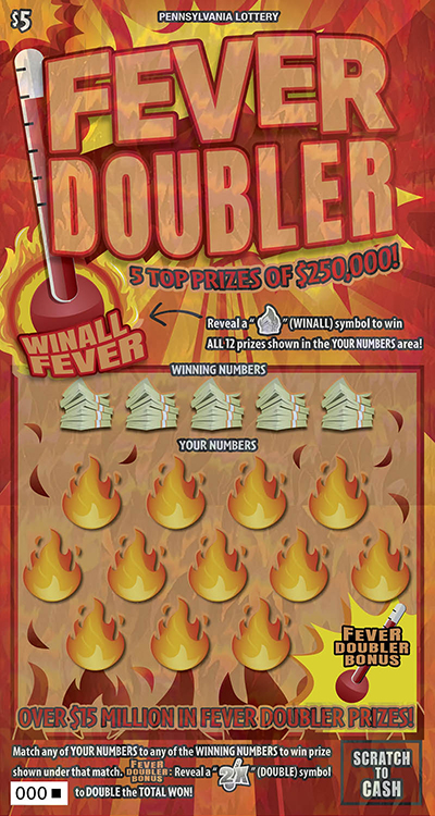 Fever Doubler (PA‑1787) scratch-off from Pennsylvania Lottery