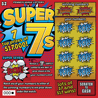 Super 7s (PA‑1789) scratch-off from Pennsylvania Lottery