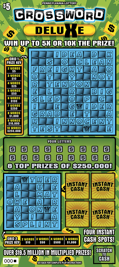 CROSSWORD DELUXE scratch-off ticket