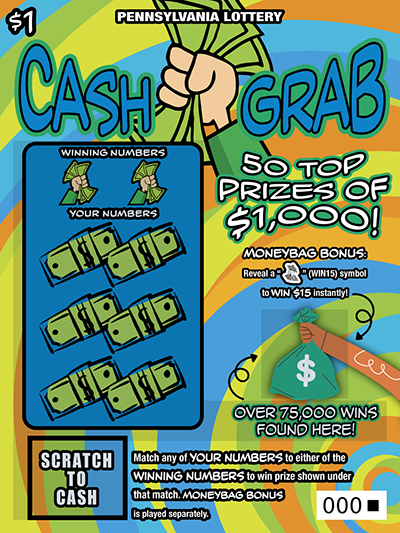 Cash Grab (PA‑1806) scratch-off from Pennsylvania Lottery