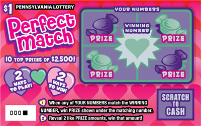Perfect Match Pennsylvania scratch-off ticket