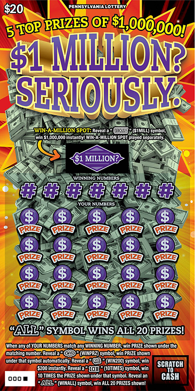 Pa Raffle Play PA Lottery Scratch-Offs - $1 Million? Seriously