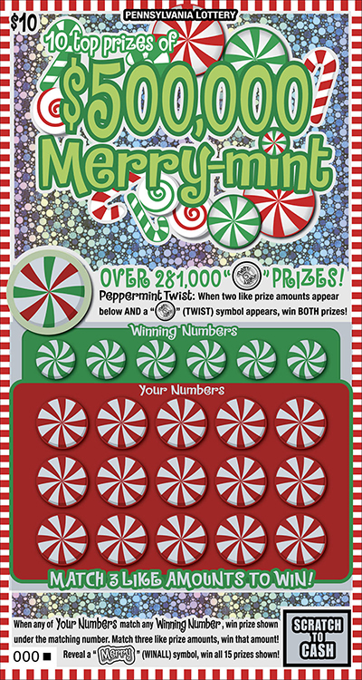May Pa Raffle Play PA Lottery Scratch-Offs - $500,000 Merry-mint