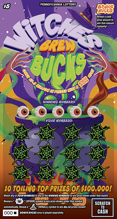 Play PA Lottery Scratch-Offs - Witches Brew Bucks