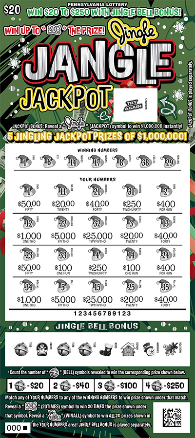 Play PA Lottery Scratch-Offs - Jingle Jangle Jackpot