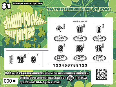 Play PA Lottery Scratch-Offs - Sham-rockin' Surprize