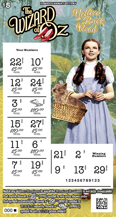 Play PA Lottery Scratch-Offs - THE WIZARD OF OZ™ YELLOW BRICK ROAD