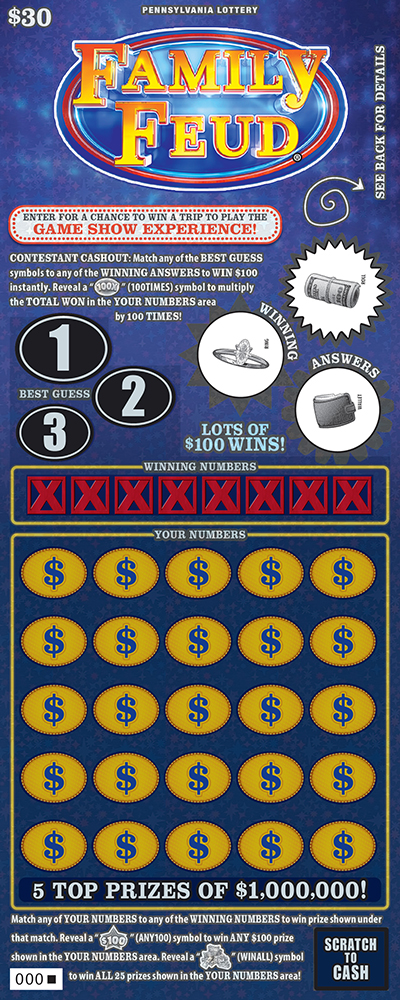 GAME SHOW EXPERIENCE Pennsylvania scratch-off ticket