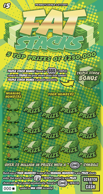 Fat Stacks Pennsylvania scratch-off ticket