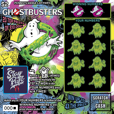 Ghostbusters™ Pennsylvania scratch-off ticket