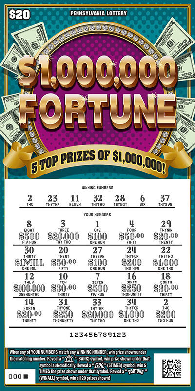 Play PA Lottery Scratch-Offs - $1,000,000 Fortune