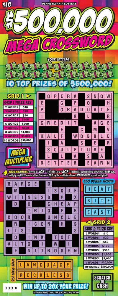 $500,000 Mega Crossword* ticket